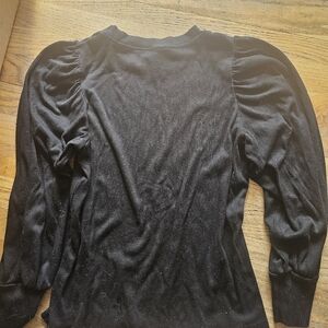 Catherine Malandrino Black Ribbed Knit Top